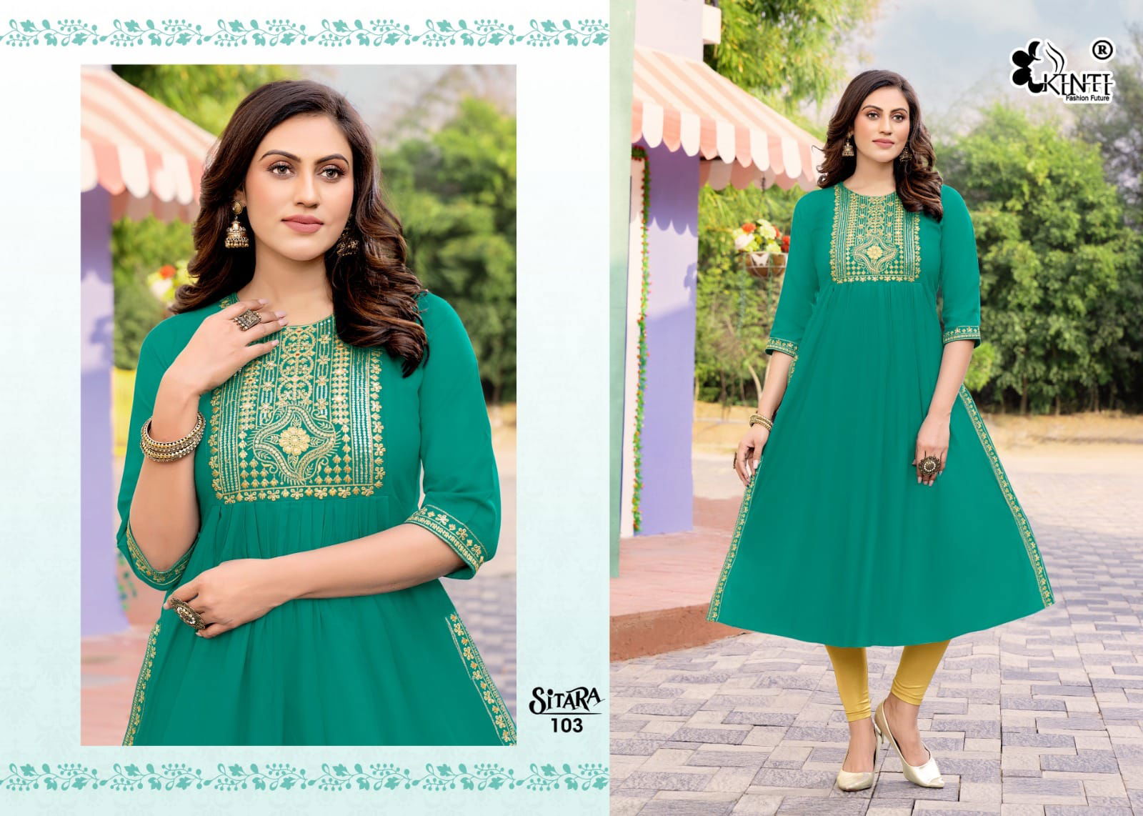 Kinti Sitara Nayra Cut Wholesale Designer Kurtis Catalog